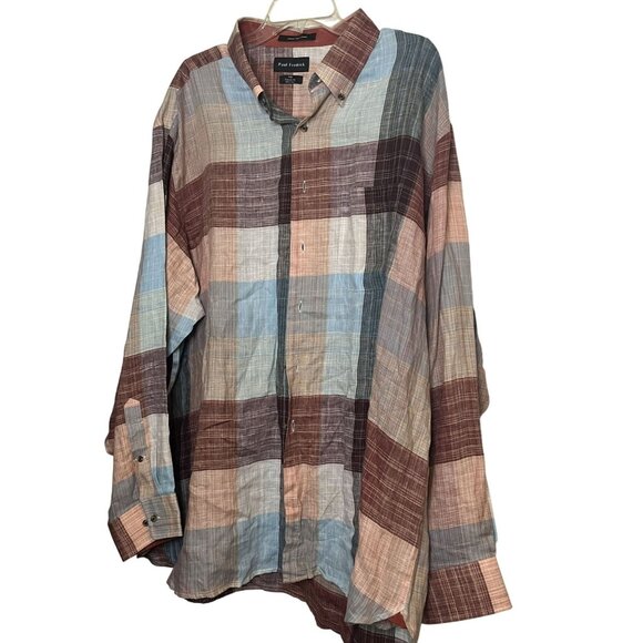 Paul Frederick Linen 2XL Long Sleeve Shirt Classic Fit 100% Linen Multicolor - Picture 1 of 12